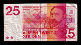 Holanda Netherlands 25 Gulden 1971 Pick 92a Bc/Mbc F/Vf - 5 Gulden