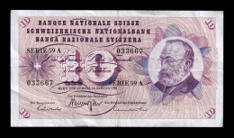 Suiza Switzerland 10 Francs Gottfried Keller 1969 Pick 45o(3) Mbc Vf - Switzerland