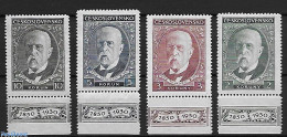 Czechoslovkia 1930 Masaryk 4v With Tabs., Unused (hinged), History - Politicians - Sonstige & Ohne Zuordnung