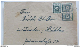 OPD: Fern-Brief Mit 6 Pfg Freimk.1.Ausg.1945 In MiF Aus HINTERHERMSDORF Nach DRESDEN-BÜHLAU Vom 7.12.45 Knr: 43 BIIb - Covers & Documents
