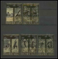 375/ Zambie (zambia) OR Gold Stamps Jeux Olympiques Olympic Games Los Angeles 1984 Complet Hockey Boxe Dive - Zambie (1965-...)