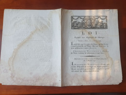 LOI Du 11 Février 1791 Relative Aux Dispense De Mariage - Decrees & Laws