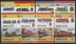 St. Lucia Paare 712-727 Postfrisch Lokomotiven #NT464 - St.Lucie (1979-...)