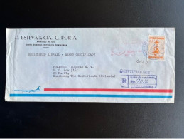 DOMINICAN REPUBLIC 1972 REGISTERED AIR MAIL LETTER SANTO DOMINGO TO ENSCHEDE NETHERLANDS 14-10-1972 - Dominicaine (République)