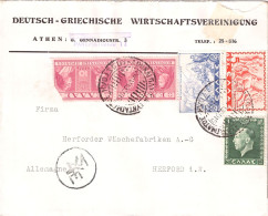 GREECE 1939 LETTER  SENT FROM ATHENS TO HERFORD - Briefe U. Dokumente