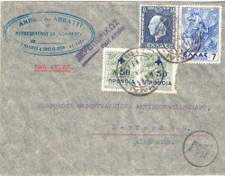 GREECE 1938 AIRMAIL LETTER  SENT FROM ATHENS TO HERFORD - Briefe U. Dokumente