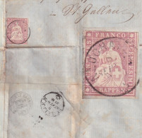 Strubel Brieffragment  Neuchâtel - St.Gallen  (Bahnstempel)       1860 - Briefe U. Dokumente