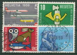 Schweiz 1959 Ereignisse Ausstellungen Verkehrshaus Tierschutz 668/71 Gestempelt - Gebraucht