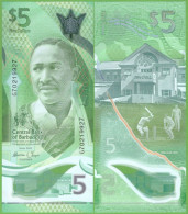 BARBADOS 5 DOLLARS 2022  P-W81  UNC NEW POLIMER - Barbados