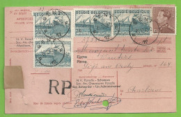 434A+764 (x4)!!! Op Ontvangkaart (Carte-Recepisse) Stempel GENT (port 19Fr  (V132 - 1948 Export