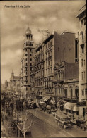 CPA Montevideo Uruguay, Avenida 18 De Julio, Gebäude, Fahrzeuge, Straßenansicht - Uruguay