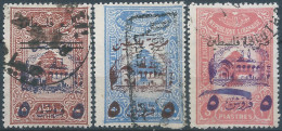 Lebanon - LIBANO 1948 Overprint Beiteddine Palestine Fiscal Stamps Revenue:5pis On 30c-5pis On 60c- 5pis On 3p - Palestine