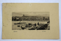 Carte Postale Ancienne - Genève - Le Port - Bateaux à Vapeur Et Jardin - 1908 - Genève