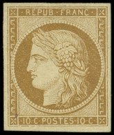 * EMISSION DE 1849 - 1    10c. Bistre, TB, Certif. Behr - 1849-1850 Ceres