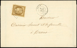 Let EMISSION DE 1849 - 1    10c. Bistre-jaune, Obl. PC 2864 S. Faire-part, Càd T15 SEIX 8/5/53, Superbe - 1849-1876: Periodo Classico