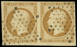 PRESIDENCE - 9    10c. Bistre-jaune, PAIRE Obl. ETOILE, 3 Très Grandes Marges, TTB. Br - 1852 Luis-Napoléon