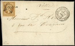 Let PRESIDENCE - 9    10c. Bistre-jaune, Obl. ETOILE S. LAC Avec Timbre Humide à 70c., Càd LETTRE AFFie DE PARIS POUR PA - 1849-1876: Periodo Clásico