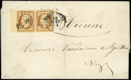 Let PRESIDENCE - 9    10c. Bistre-jaune, PAIRE Bdf, Obl. PC 2950 S. Faire-part, Càd T15 STRASBOURG 16/1/54, TTB. C - 1849-1876: Periodo Clásico