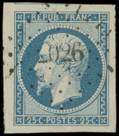 PRESIDENCE - 10   25c. Bleu, Marges énormes Obl. PC 2026, Superbe. C - 1852 Luis-Napoléon