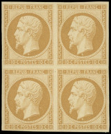 ** PRESIDENCE - R9e  10c. Bistre Clair, REIMPRESSION, BLOC De 4, Fraîcheur Postale, TTB, Cote * - 1852 Luis-Napoléon
