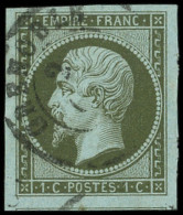 EMPIRE NON DENTELE - 11    1c. Olive, Très Grandes Marges, Obl. Càd, TTB/Superbe - 1853-1860 Napoléon III