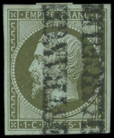 EMPIRE NON DENTELE - 11    1c. Olive, Oblitération Espagnole ESTRANGERO/BARCELONA, TB - 1853-1860 Napoléon III