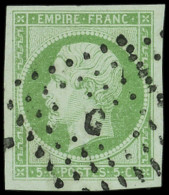 EMPIRE NON DENTELE - 12    5c. Vert, Obl. Los. G, Superbe - 1853-1860 Napoléon III