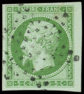 EMPIRE NON DENTELE - 12a   5c. Vert-jaune, Petit Bdf, Obl. ETOILE, TTB/Superbe. C - 1853-1860 Napoléon III