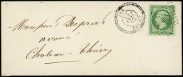 Let EMPIRE NON DENTELE - 12    5c. Vert Très Grandes Marges, Obl. PC 901 S. Env., Càd T22 COINCY 24/1/53, Superbe - 1849-1876: Periodo Clásico