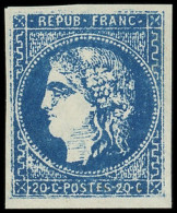 ** EMISSION DE BORDEAUX - 46Bf 20c. Bleu, Faux De Marseille, TB - 1870 Uitgave Van Bordeaux