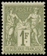 (*) TYPE SAGE - 72    1f. Bronze, ** Gno, Frais, Cote (*), TB - 1876-1878 Sage (Type I)