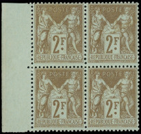 ** TYPE SAGE - 105   2f. Bistre Sur Azuré, BLOC De 4 Bdf, Frais Et TTB - 1898-1900 Sage (Type III)