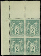 ** TYPE SAGE - 74    2c. Vert, BLOC De 4 Cdf, Bon Centrage, Très Frais Et Superbe - 1876-1898 Sage (Type II)