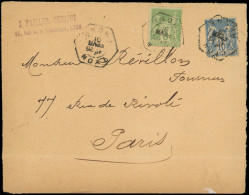 Let TYPE SAGE - 90 Et 102, 15c. Bleu Et 5c. Vert-jaune, Obl. Càd Hexag. De LEX LYON/RHONE 1e 26/2/61 S. Env., TB - 1849-1876: Periodo Classico