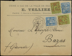 Let TYPE SAGE - 90 Et 96, 15c. Bleu (2) Et 20c. Brique Sur Vert (2) Obl. Càd Octog. De LEX PL. DE LA MADELEINE 7/1/87 S. - 1849-1876: Periodo Classico