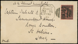 Let TYPE SAGE - 91   25c. Noir Sur Rouge, Obl. Duplex 409 JERSEY FRANCE MB 30/5/79 S. Env., Superbe - 1849-1876: Periodo Classico