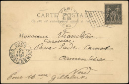 Let TYPE SAGE SUR LETTRES - N°103 Obl. Méc. Bickerdike PARIS/DEPART 15/5/00, Drapeau RF Renversé, Sur CP, TTB - 1877-1920: Semi-Moderne