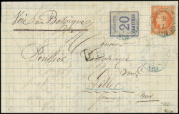 Let ALSACE-LORRAINE - Affranchissements Mixtes Avec France N°6 20c. Bleu MIXTE Avec France N°31 40c. Orange Obl. K.PR. F - Briefe U. Dokumente
