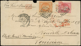 Let DESTINATIONS - N°31 Déf. Et 32 Obl. GC 2502 S. Env., Càd T17 MONTPELLIER 2/6/72, Pour NOUVELLE ORLEANS, Passage NY,  - 1849-1876: Classic Period