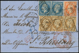 Let DESTINATIONS - N°13B (3), 14A (2) Et 16 Obl. Los. D S. LAC De Paris 9/10/60 Adressée Au Gal Jacobi Membre De L'Acadé - 1849-1876: Classic Period