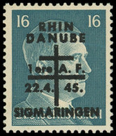 ** LA  LIBERATION - SIGMARINGEN 10 : 16pf. Vert-bleu, TTB, Certif. Calves - Liberation
