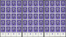 ** LA  LIBERATION - WURTEMBERG 16 : Service 6pf. Violet, 100 Ex. En 5 BLOCS De 20 Bdf, TB - Liberation