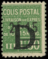 ** COLIS POSTAUX  (N° Et Cote Maury) - 127  2f15 Sur 1f.50 Vert Surch. D, TB, Yvert N°139 - Mint/Hinged