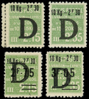 ** COLIS POSTAUX  (N° Et Cote Maury) - 137/40 Livraison Par Exprès, Surch. D, TB. C, N° Yvert 160/63 - Mint/Hinged