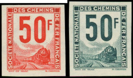 ** COLIS POSTAUX  (N° Et Cote Maury) - Timbres Pour Petits Colis 37 : 50f. Rouge Et 50f. Vert Foncé, Non Dentelés, NON E - Other & Unclassified