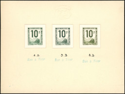 COLIS POSTAUX  (N° Et Cote Maury) - Timbres Pour Petits Colis 61 : 10f., 3 Petites épreuves D'artiste Sur Carton (nuance - Other & Unclassified
