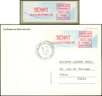 Let Spécialités Diverses - L.S.A. 314 : C001-75726, SENAT, Val. 2,00 Neuve Et Obl. 14/12/89 S. CP, TB - Covers & Documents