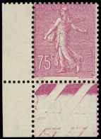 ** VARIETES - 202a  Semeuse Lignée, 75c. Lilas-rose, T II, Cdf, TB - Neufs