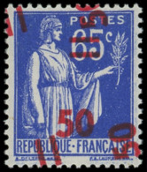 ** VARIETES - 479   Paix, 50 S. 65c. Outremer, TRIPLE Surcharge Dont 2 Verticales, TTB. S Et Br - Unused Stamps