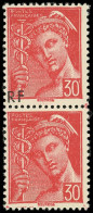** VARIETES - 658   Mercure, 30c. Rouge, Tenant à Non Surchargé, TB - Unused Stamps